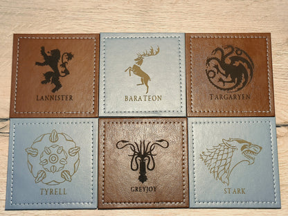 Sous-verres cuir Game of Thrones lot de 6